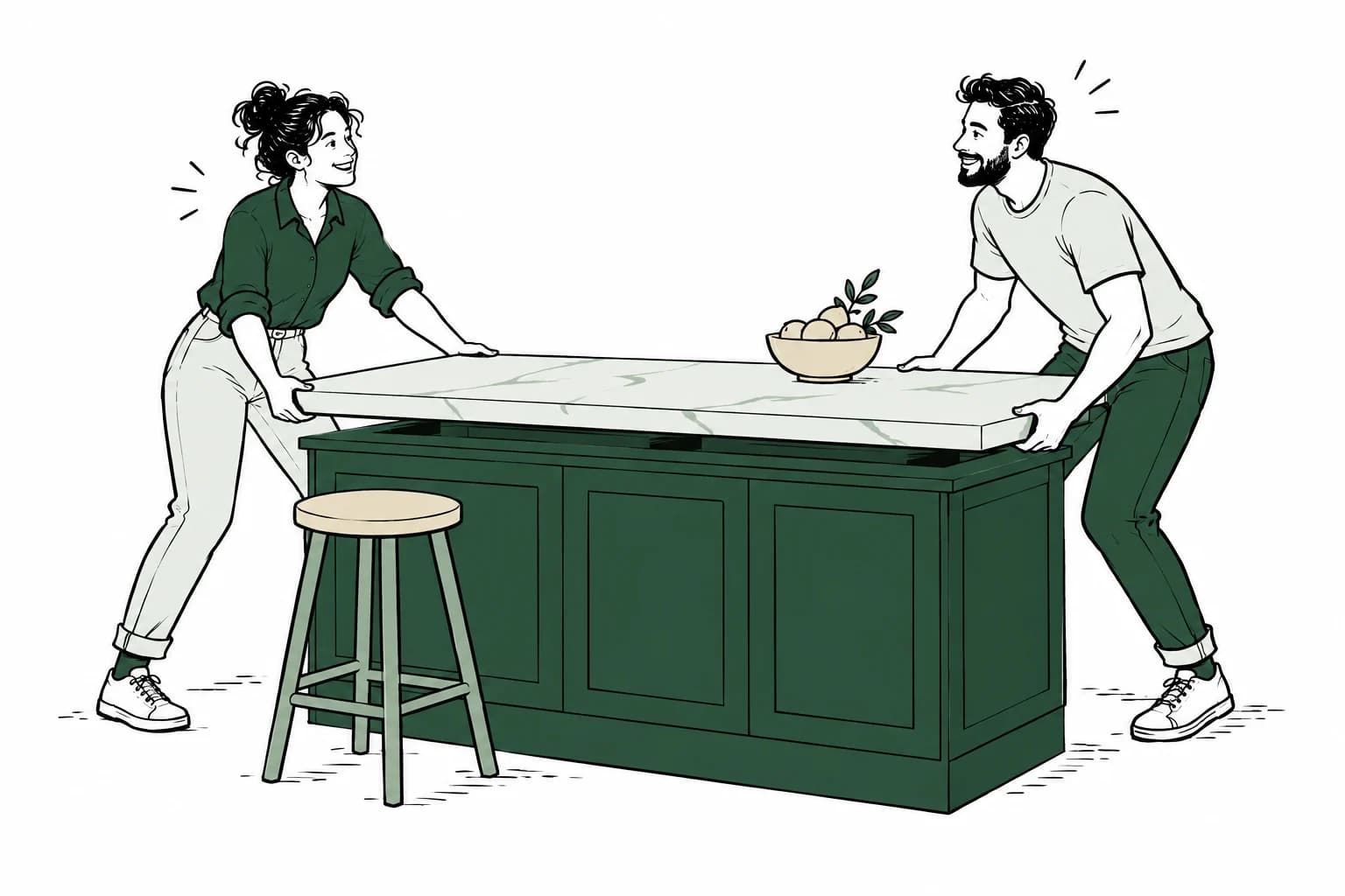 Kitchens remodeling illustration